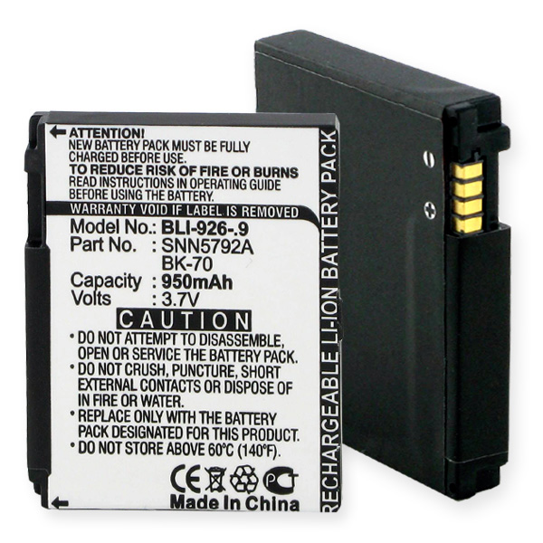 MOTOROLA V750 And 950 LI-ION 950mAh Cellular Battery