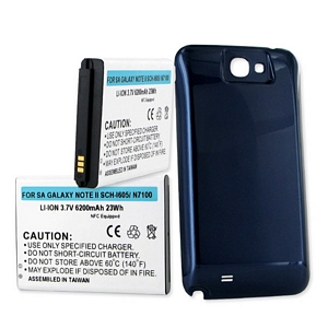 SAMSUNG GALAXY NOTE II 6.2Ah LI-ION EXTENDED BATTERY / NFC COVER + FREE SHIPPING