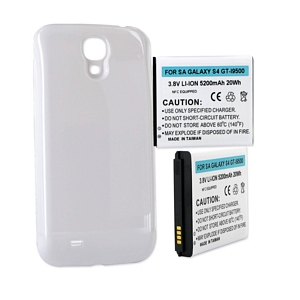 SAMSUNG GALAXY S4 5.2Ah EXTENDED NFC BATTERY W/ WHITE COVER + FREE SHIPPING