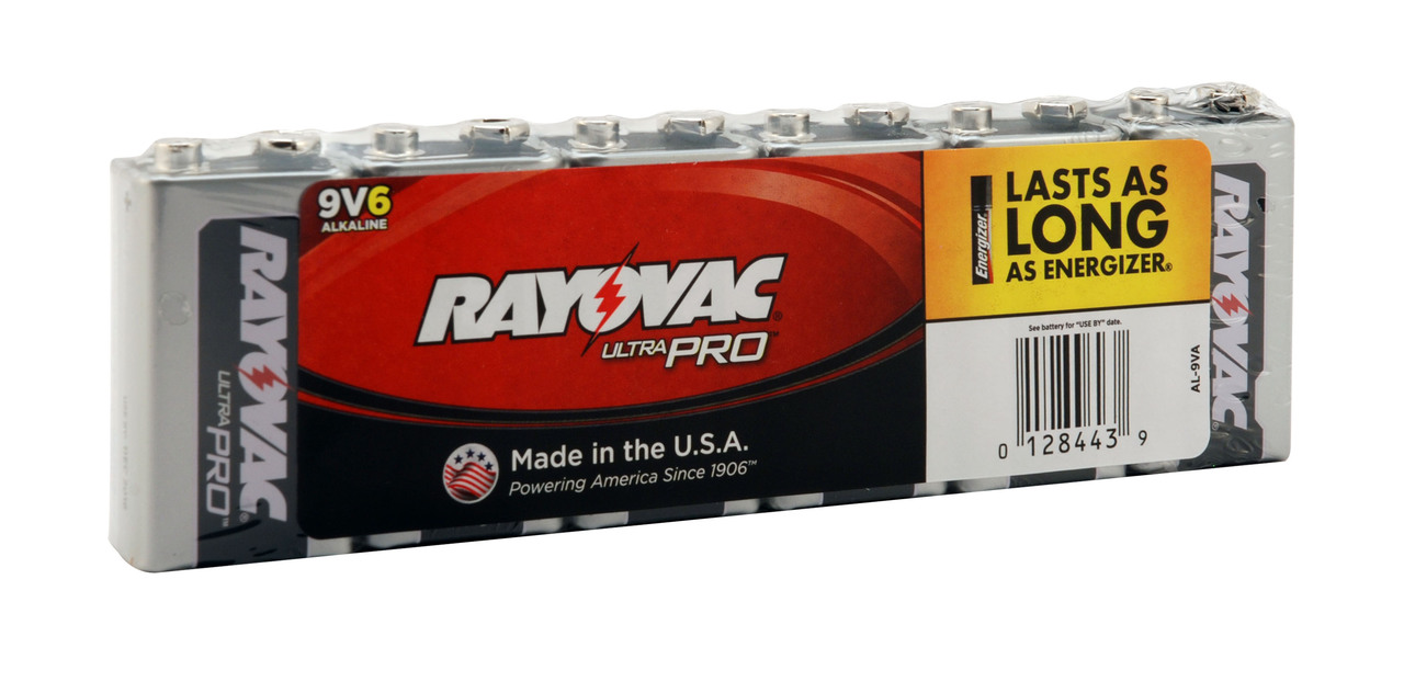 Rayovac Alkaline 9V Size Batteries 6 Pack + FREE SHIPPING!