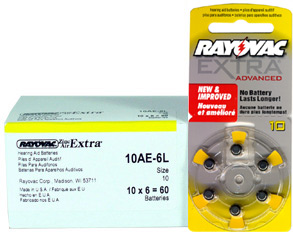 Rayovac 10AE Hearing Aid Batteries 10 Wheels 6 Per Wheel + FREE SHIPPING
