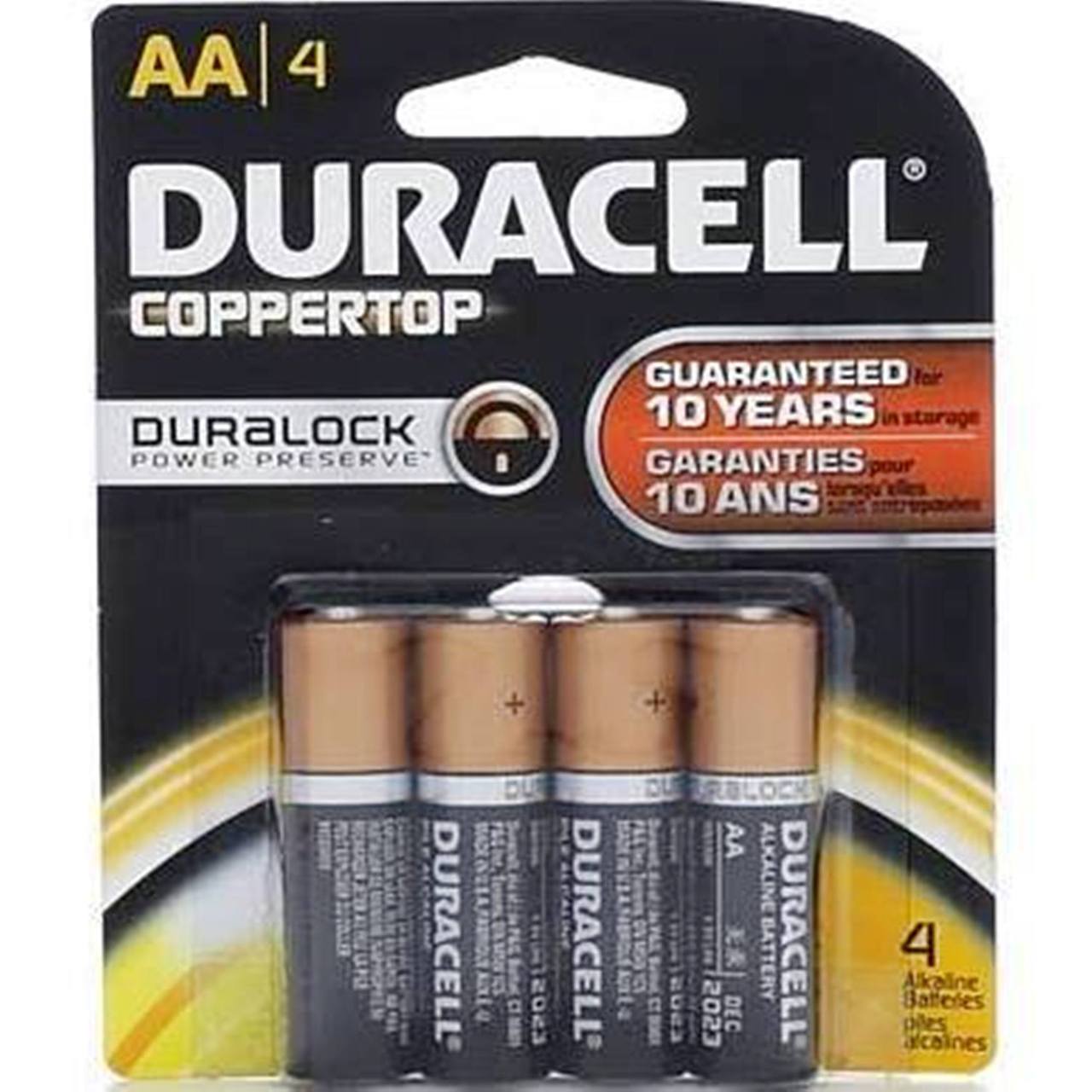 Duracell Coppertop Duralock AA - Original Retail 4 Pack Carded + FREE SHIPPING!