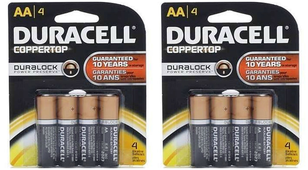 Duracell Coppertop Duralock AA - Original Retail 8 Pack Carded + FREE SHIPPING!