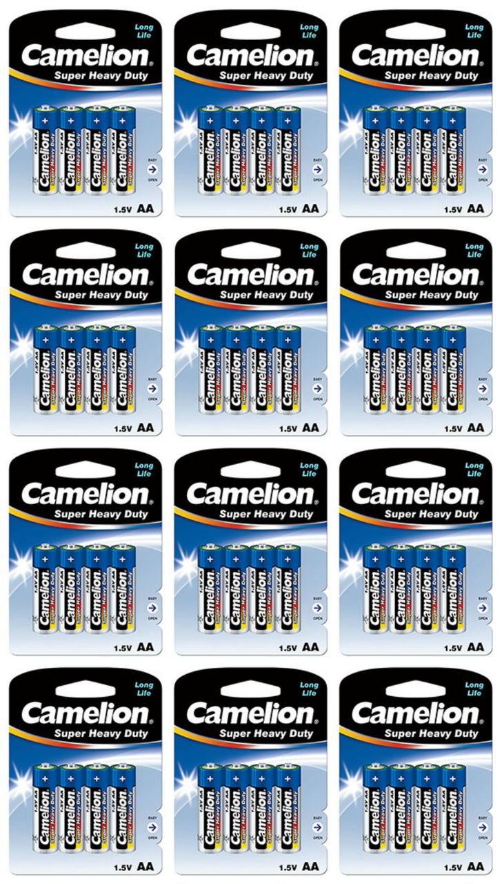 Camelion AA Size Super Heavy Duty Batteries 100 Pack - Retail Carded + Free Shipping