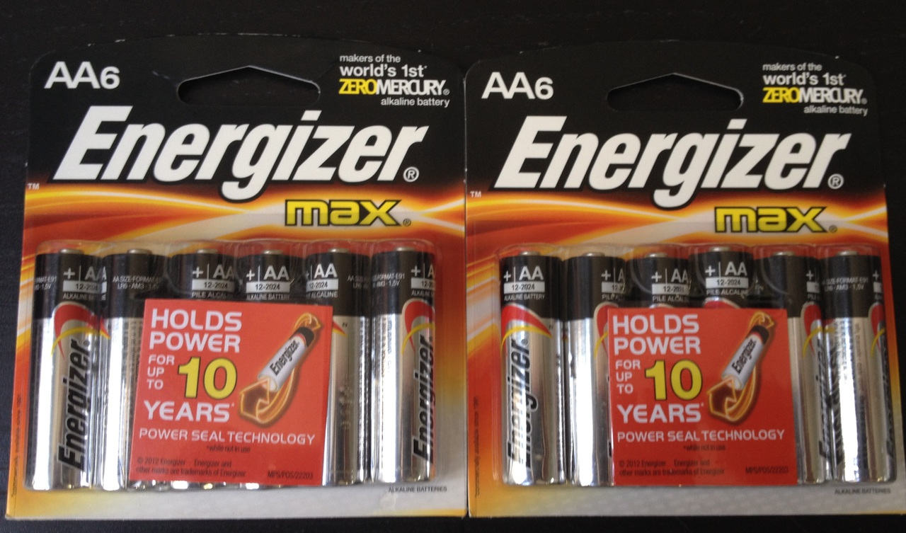 12 - Energizer MAX AA E91 1.5V Alkaline Batteries - 2 Retail Cards Of 6 + Free Shipping