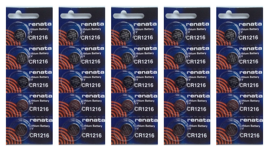 Renata CR1216 3V Lithium Coin Battery - 25 Pack + FREE SHIPPING!