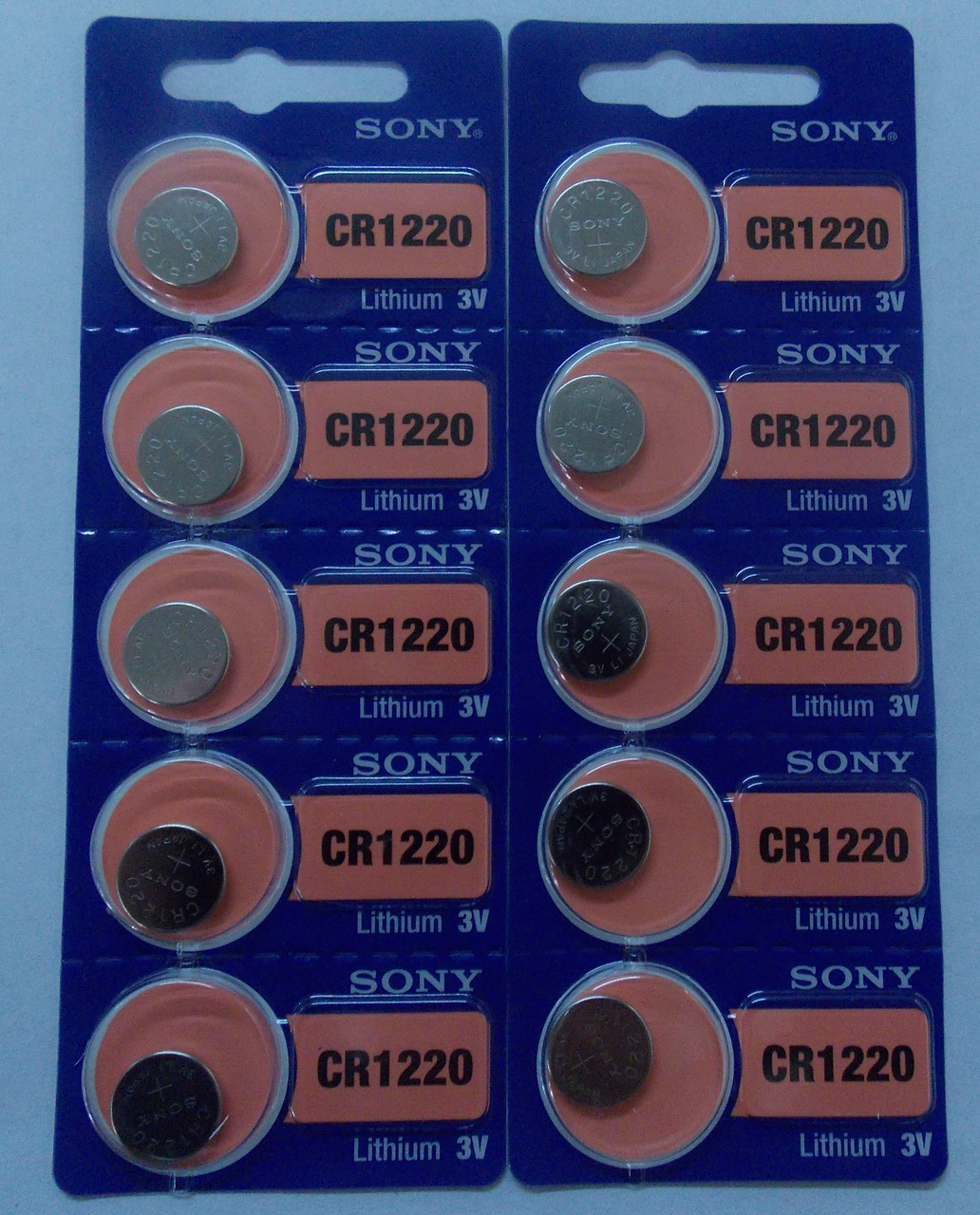 Sony CR1220 3V Lithium Coin Battery - 10 Pack + FREE SHIPPING!