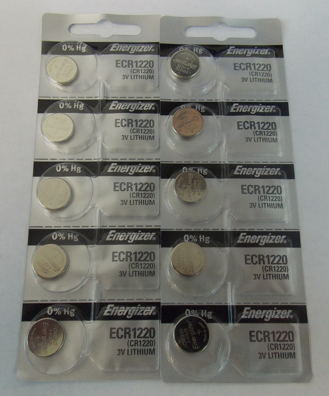Energizer CR1220 3V Lithium Coin Battery - 10 Pack + FREE SHIPPING!