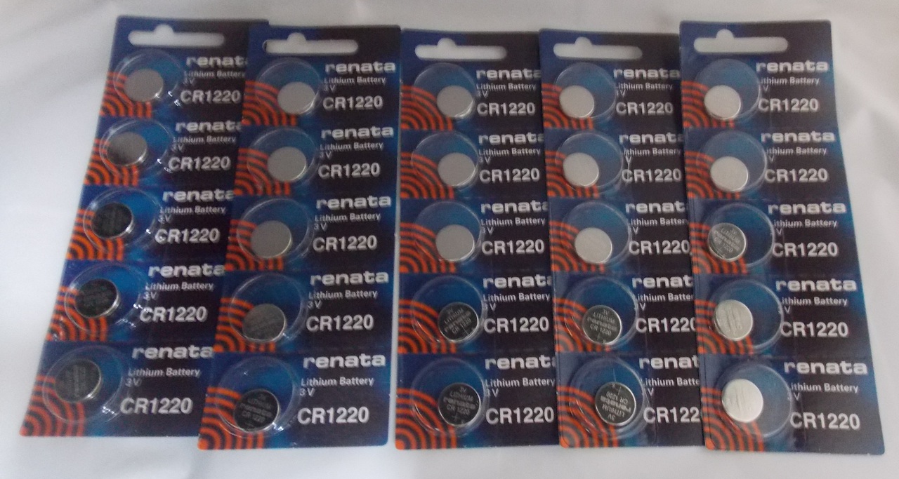 Renata CR1220 3V Lithium Coin Battery - 25 Pack + FREE SHIPPING!