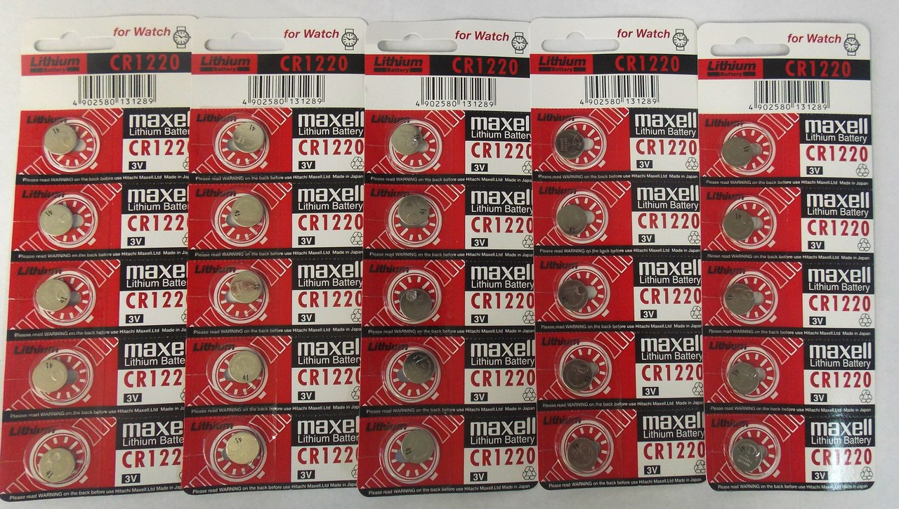 Maxell CR1220 3V Lithium Coin Battery  25 Pack -  FREE SHIPPING!