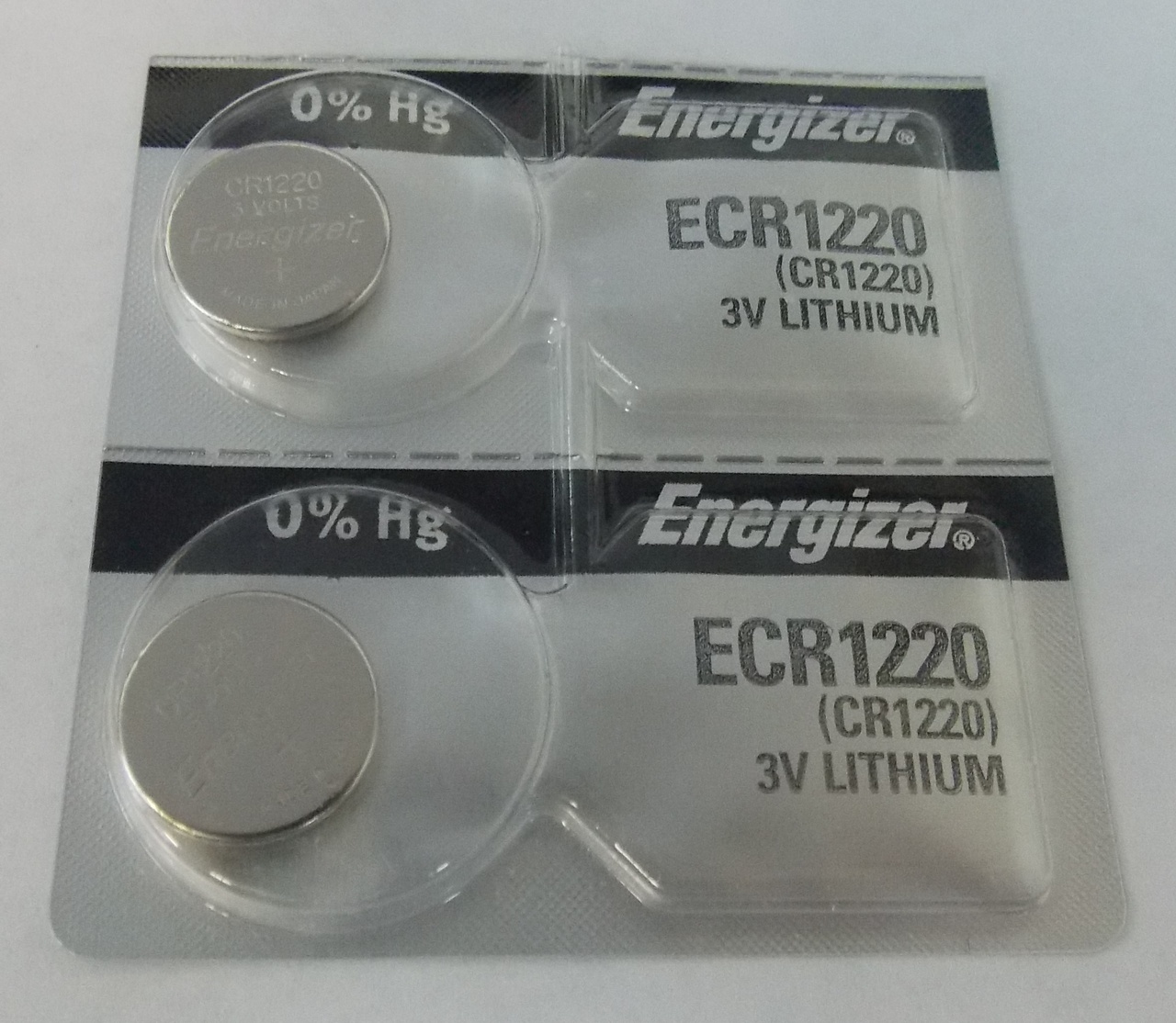 Energizer CR1220 3V Lithium Coin Battery - 2 Pack + FREE SHIPPING!