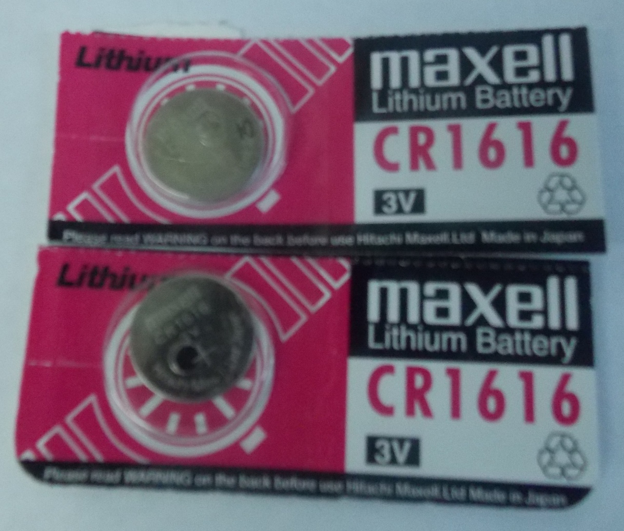 Maxell CR1616 3 Volt Lithium Coin Battery - 2 Pack + FREE SHIPPING