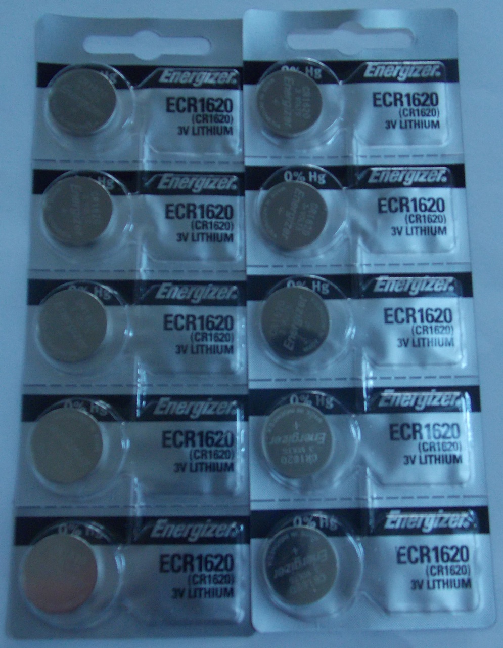 Energizer CR1620 3V Lithium Coin Battery - 10 Pack + FREE SHIPPING!