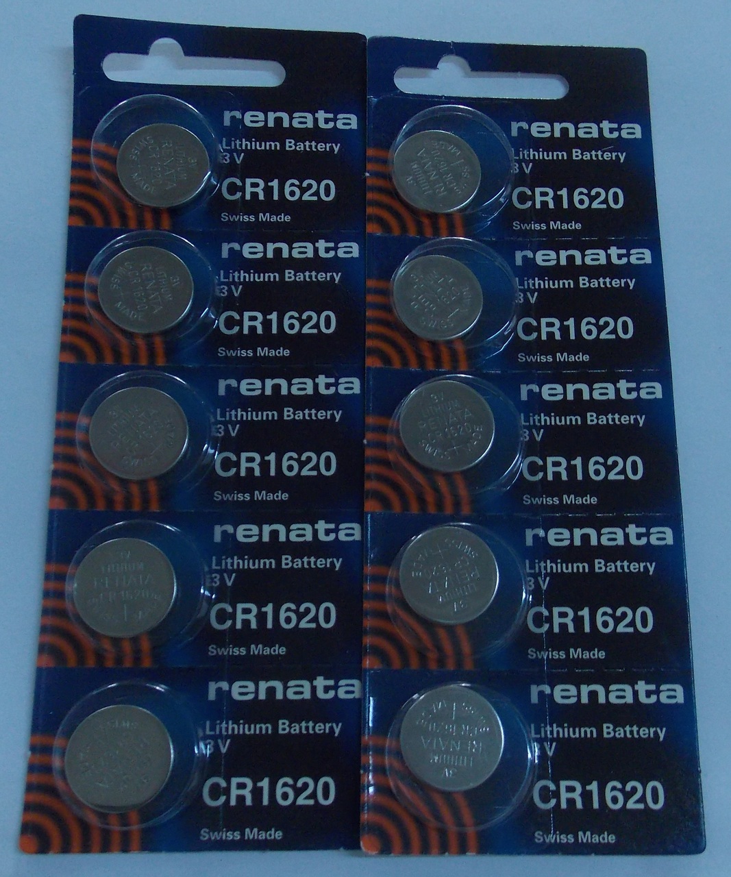 Renata CR1620 3V Lithium Coin Battery - 10 Pack + FREE SHIPPING!