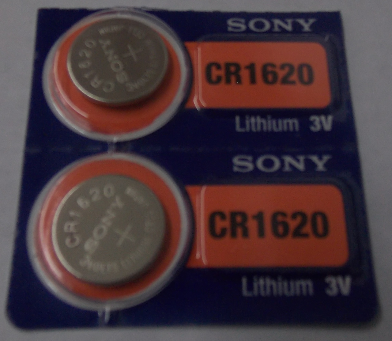 Sony CR1620 3V Lithium Coin Battery - 2 Pack + FREE SHIPPING!
