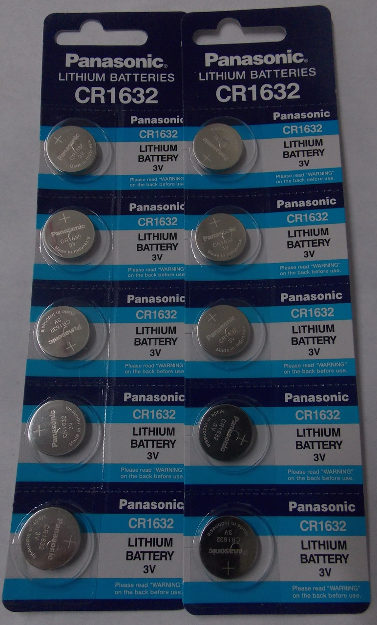 Panasonic CR1632 3V Lithium Coin Battery - 10 Pack + FREE SHIPPING!