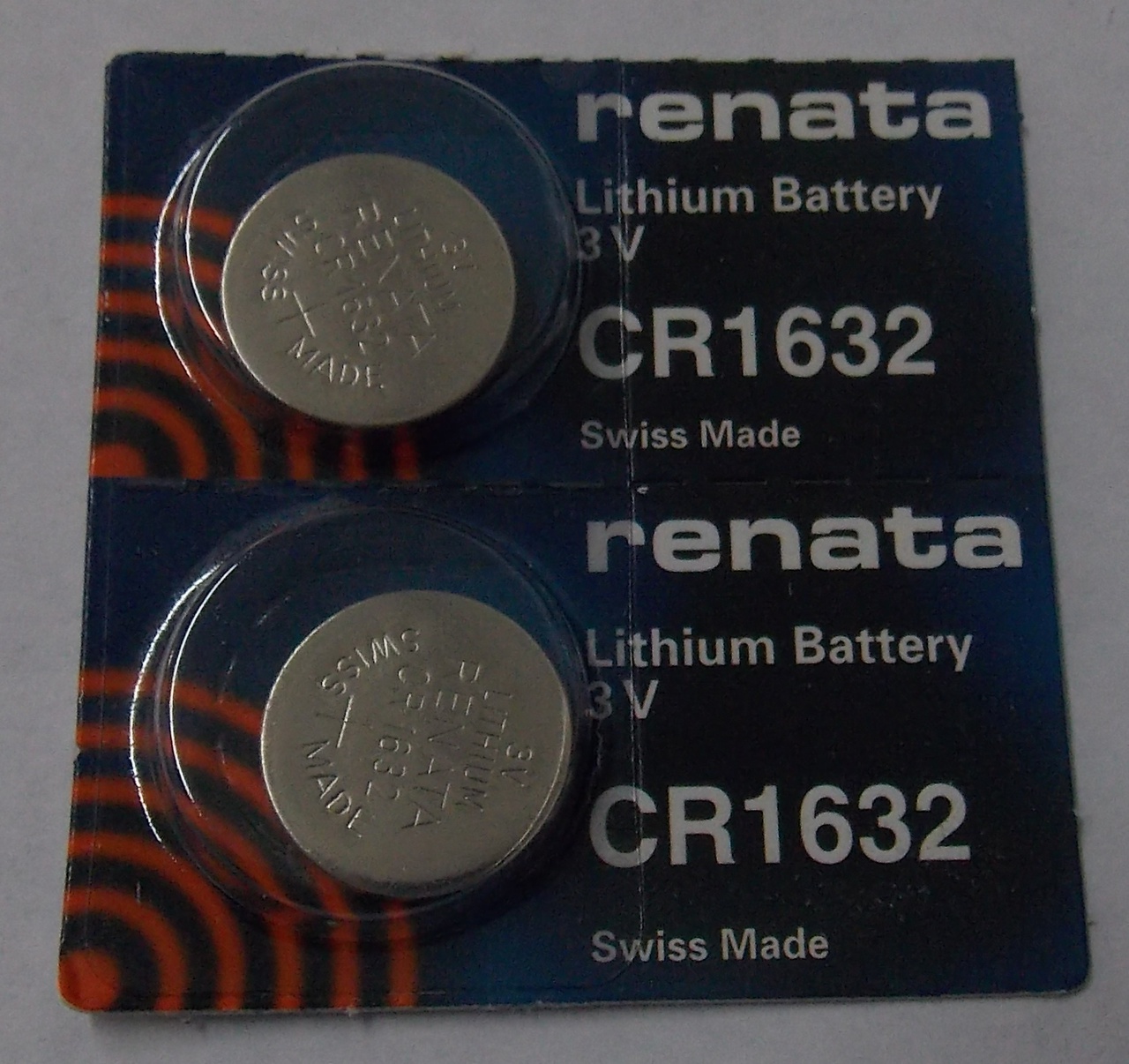 Renata CR1632 3V Lithium Coin Battery - 2 Pack +  FREE SHIPPING