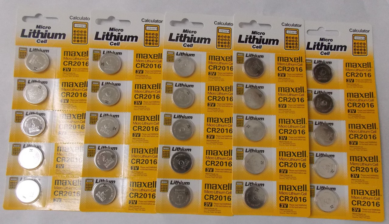 Maxell CR2016 3 Volt Lithium Coin Battery - 25 Pack +  FREE SHIPPING!