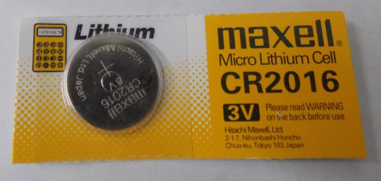 Maxell CR2016 3 Volt Lithium Coin Battery