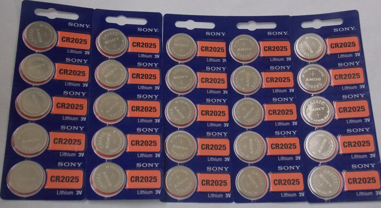 Sony CR2025 3V Lithium Coin Battery - 25 Pack - FREE SHIPPING!