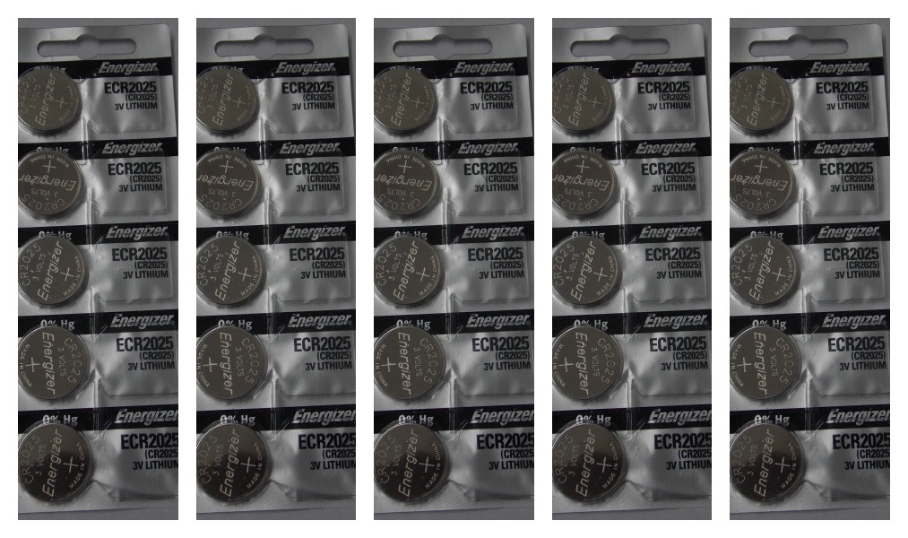 Energizer CR2025 3V Lithium Coin Battery - 25 Pack + FREE SHIPPING