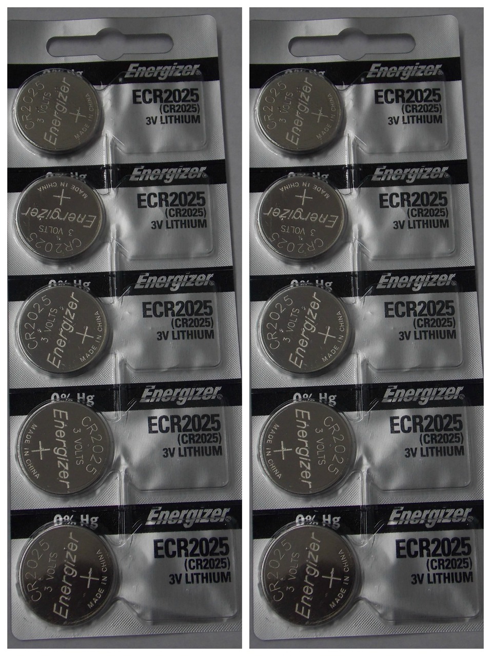 Energizer CR2025 3V Lithium Coin Battery - 10 Pack + FREE SHIPPING