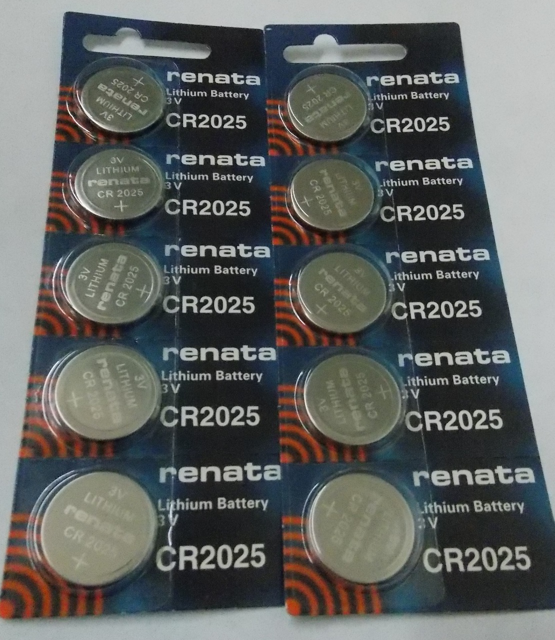 Renata CR2025 3V Lithium Coin Battery - 10 Pack + FREE SHIPPING
