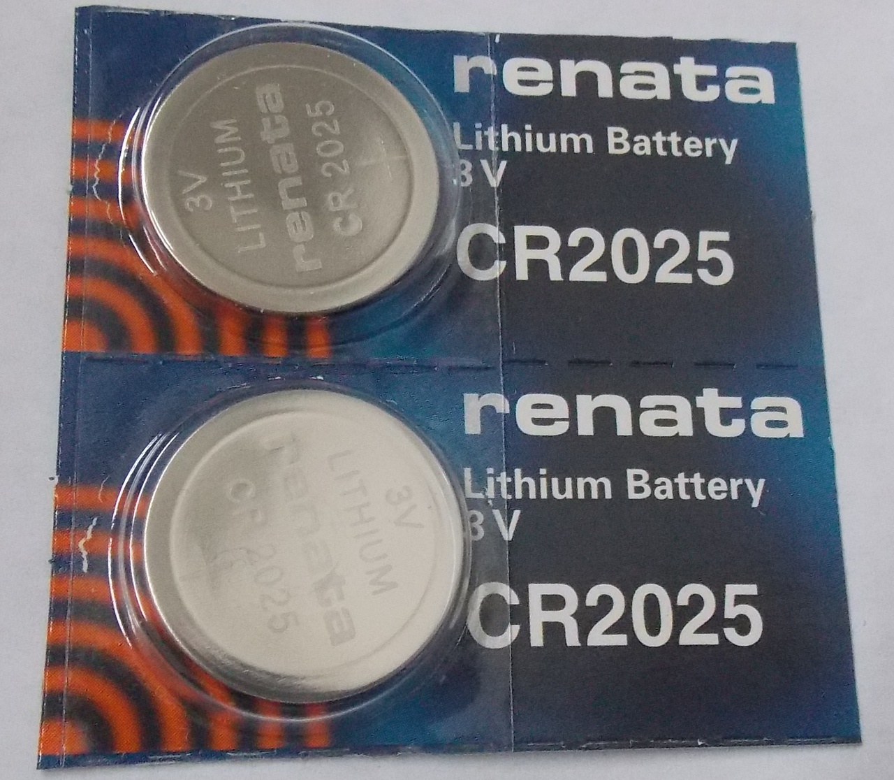 Renata CR2025 3V Lithium Coin Battery - 2 Pack + FREE SHIPPING