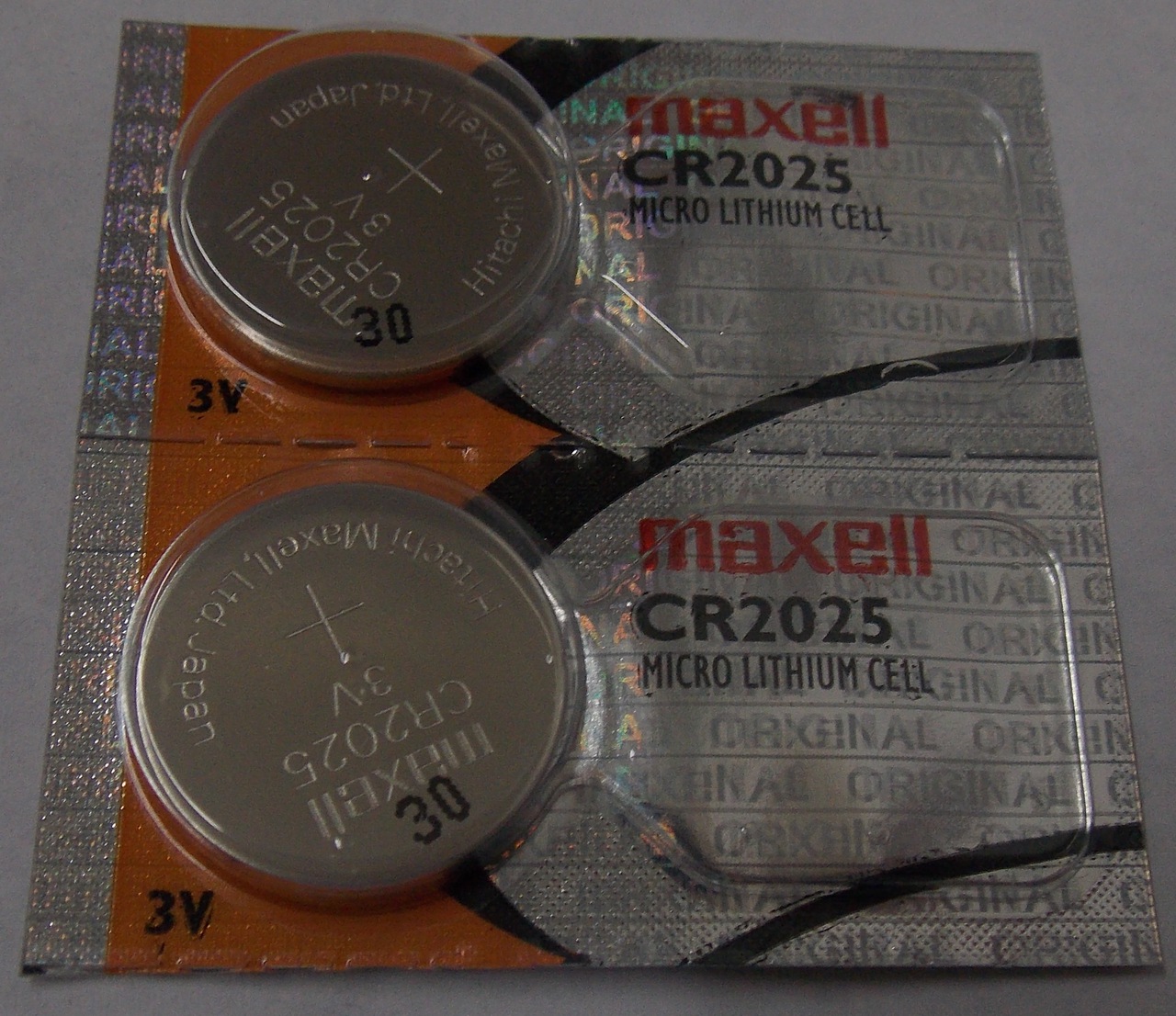 Maxell CR2025  3 Volt Lithium Coin Battery - 2 Pack - FREE SHIPPING!