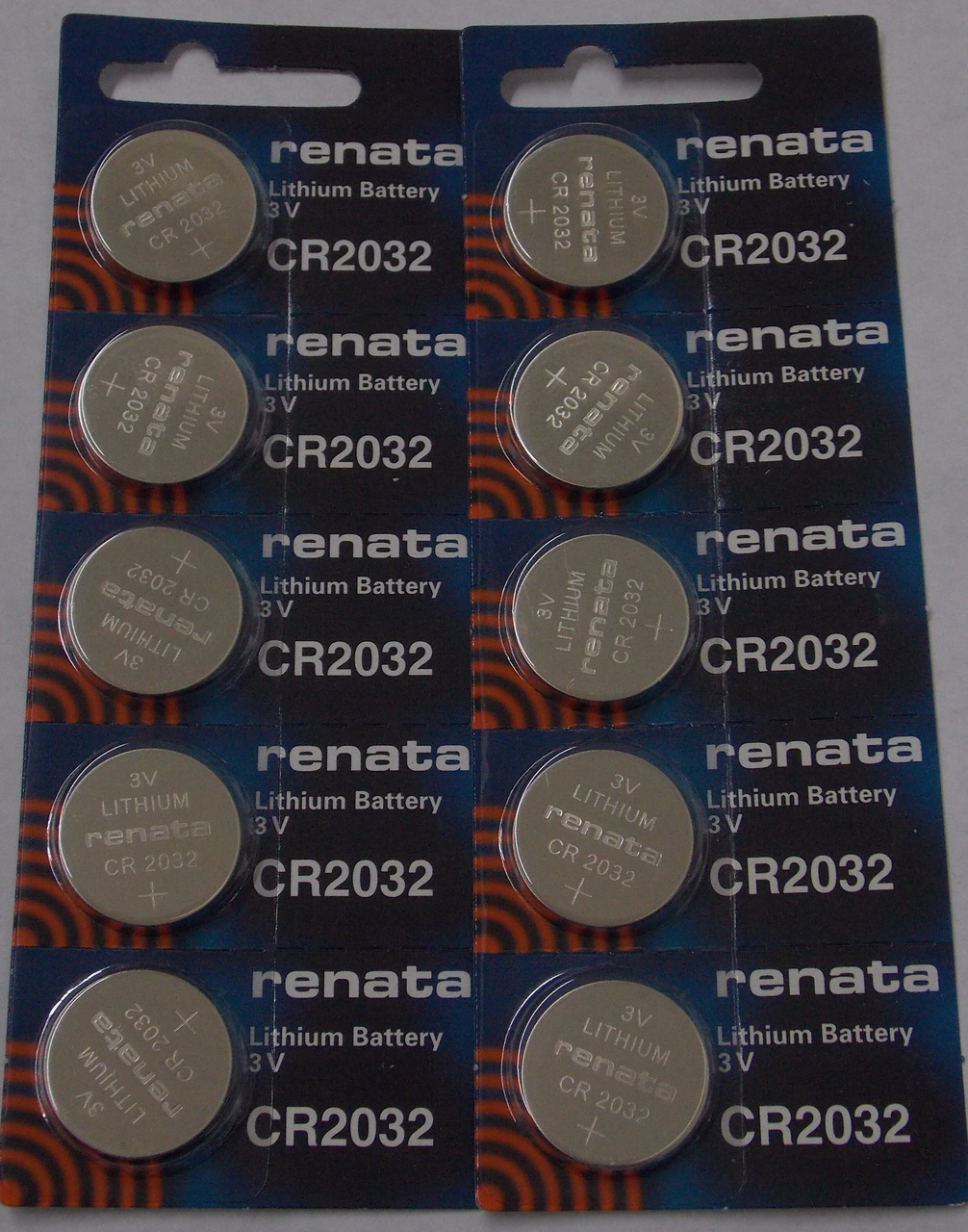Renata CR2032 3V Lithium Coin Battery - 10 Pack + FREE SHIPPING