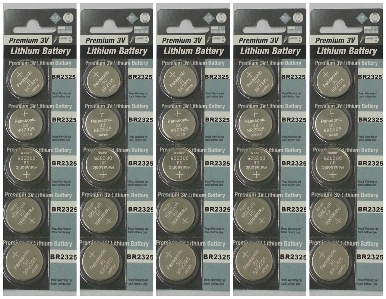 Panasonic BR2325 3V Lithium Coin Battery - 25 Pack + FREE SHIPPING!