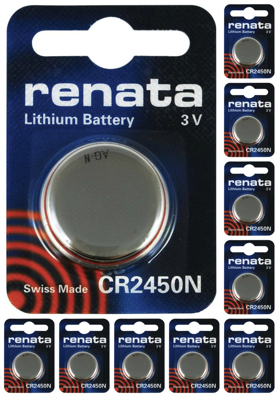Renata CR2450N 3V Lithium Coin Battery 10 Pack + FREE SHIPPING!