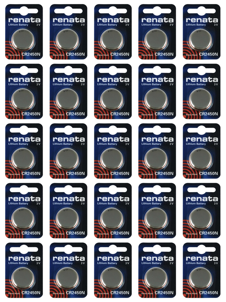 Renata CR2450N 3V Lithium Coin Battery 25 Pack + FREE SHIPPING!