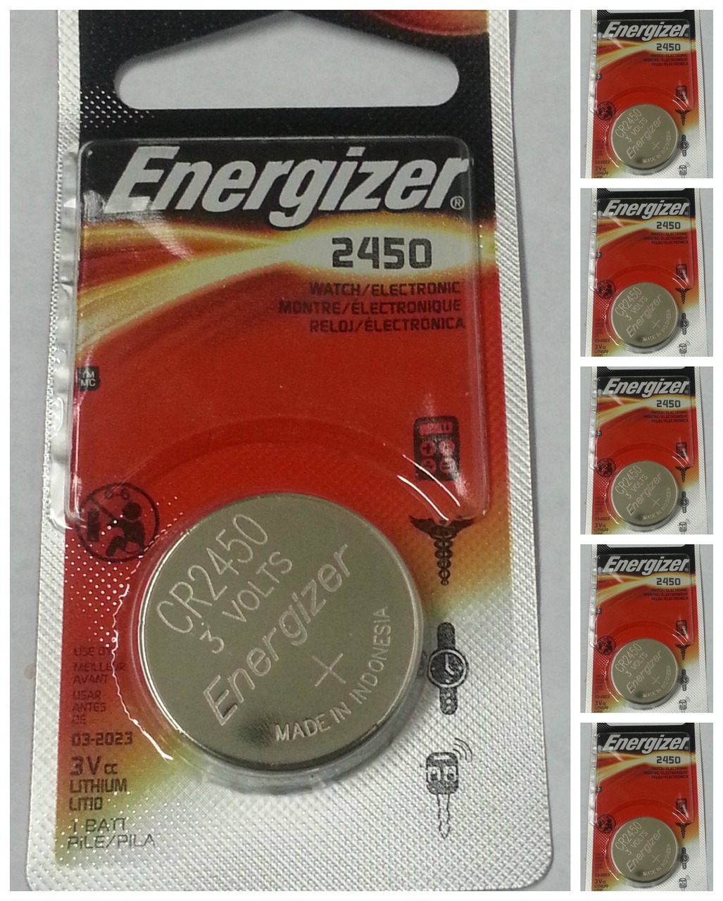 Energizer CR2450 3V Lithium Coin Battery 6 Pack + FREE SHIPPING