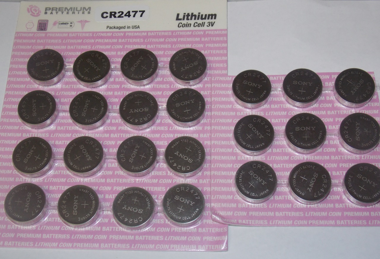 Sony CR2477 3V Lithium Coin Battery - 25 Pack + FREE SHIPPING!