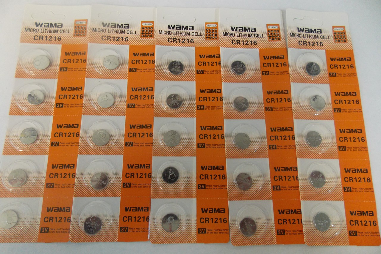 BBW CR1216 3V Lithium Coin Battery 25 Pack -  FREE SHIPPING!