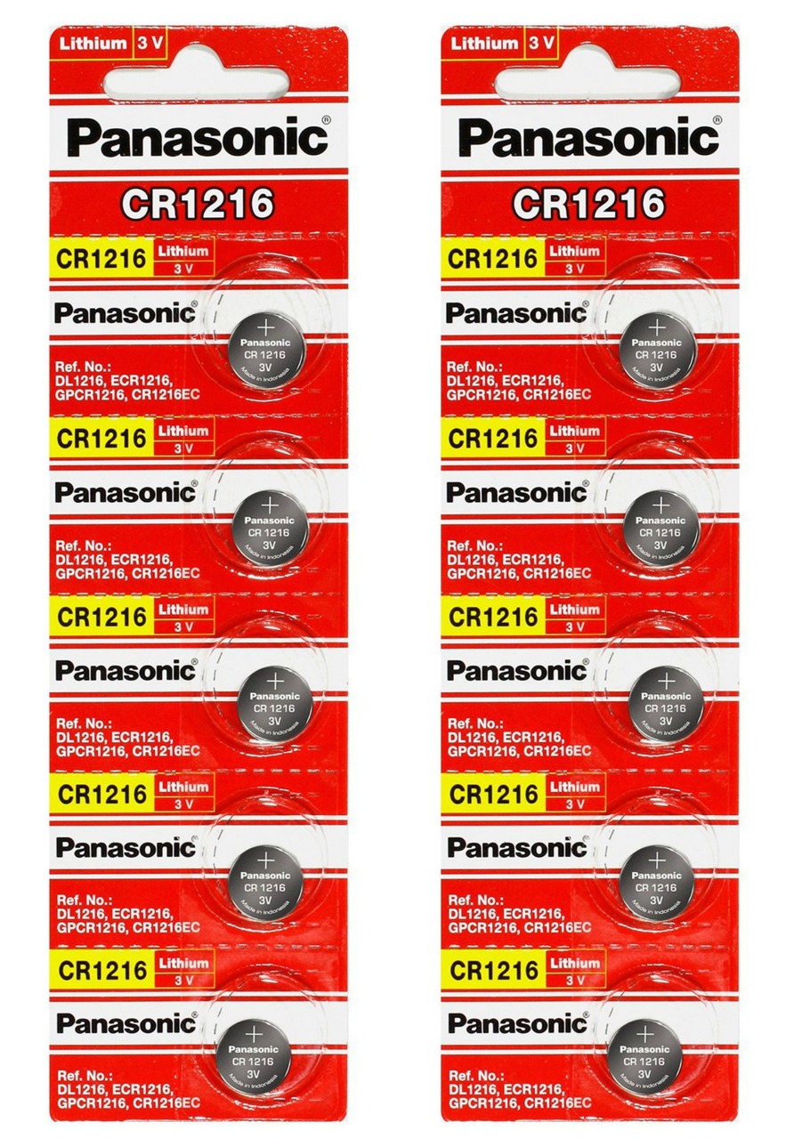Panasonic CR1216 3V Lithium Coin Battery - 10 Pack + FREE SHIPPING!