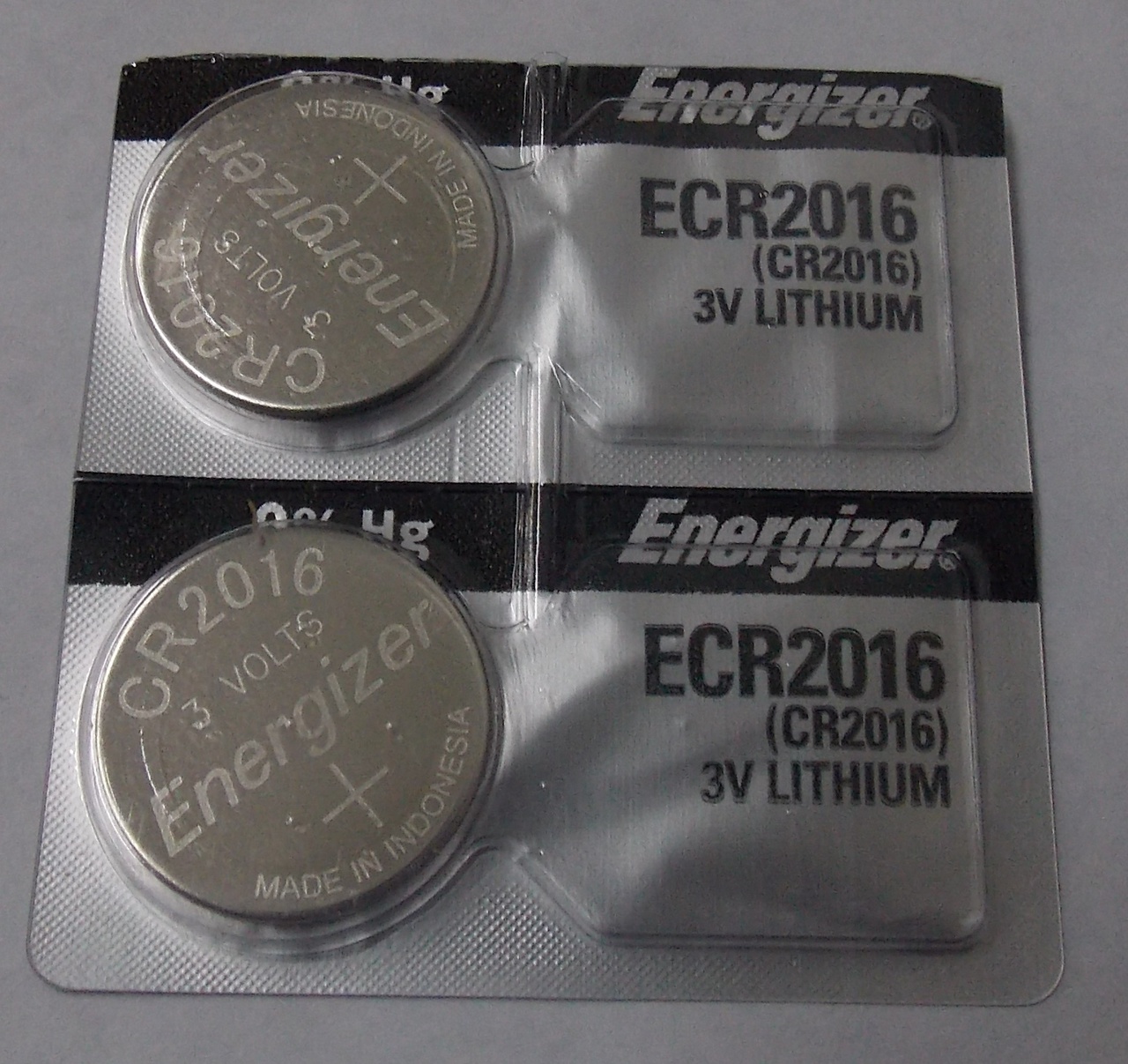 Energizer CR2016 3V Lithium Coin Battery - 2 Pack + FREE SHIPPING!