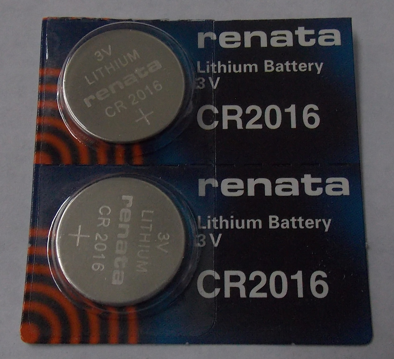 Renata CR2016 3V Lithium Coin Battery - 2 Pack + FREE SHIPPING!