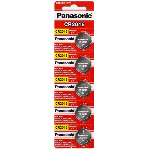 Panasonic CR2016 3V Lithium Coin Battery - 5 Pack + FREE SHIPPING!