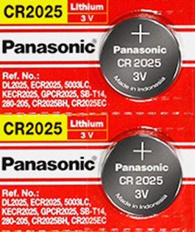 Panasonic CR2025 3V Lithium Coin Battery - 2 Pack + FREE SHIPPING!