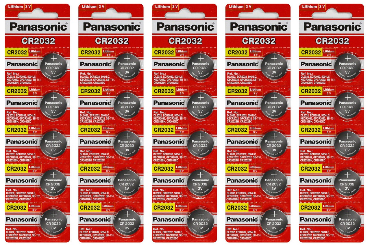Panasonic CR2032 3V Lithium Coin Battery - 25 Pack + FREE SHIPPING!
