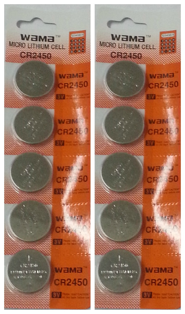 BBW CR2450 3V Lithium Coin Battery 10 Pack - FREE SHIPPING!