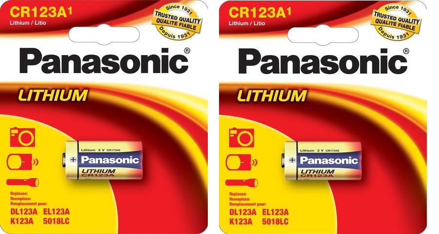 Panasonic CR123A 3.0V Photo Lithium Battery CR123 - 2 PACK - Retail Cards EXP 2025+ FREE SHIPPING