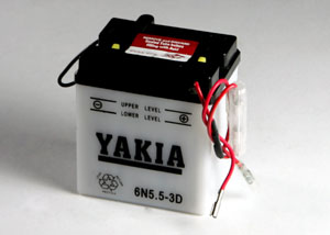 6 Volt 5.5 AMP Motorcycle And Power Sport Battery (6N5.5-3D)