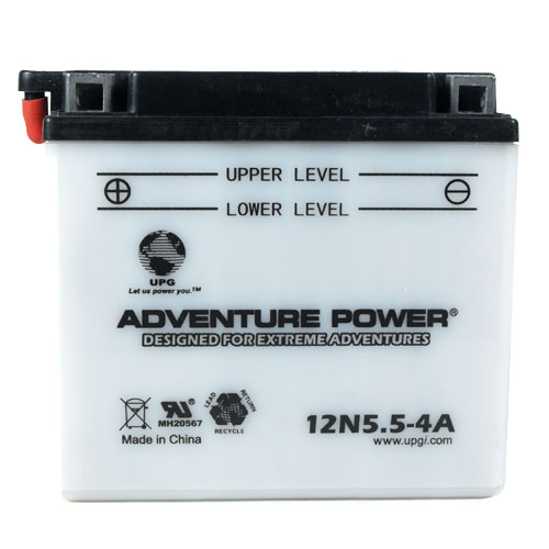 12N5.5-4A 12 Volt 5.5 Amp Hrs Conventional Power Sport Battery