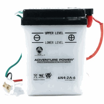 6N4-2A-6 6 Volt 4 Amp Hrs Conventional Power Sport Battery