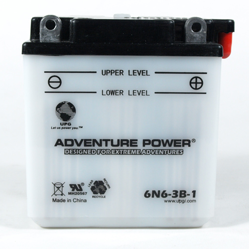 6N6-3B-1 6 Volt 6 Amp Hrs Conventional Power Sport Battery