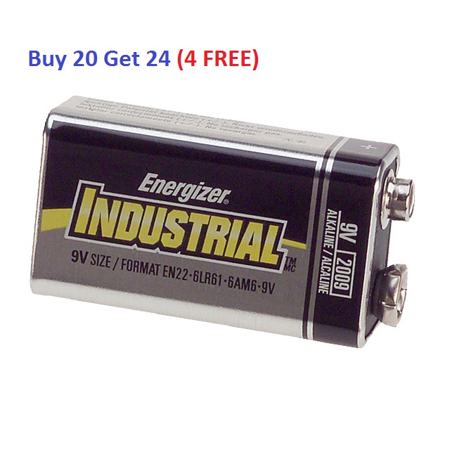 Energizer Industrial Alkaline 9V Buy 20 Get 24 ( 4 FREE )