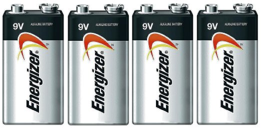 Energizer Max 9V Alkaline 522VP Batteries - 4 Pack -  FREE SHIPPING!